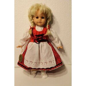 Collectors Engel Buppe Doll 18" with braids and regional dress Made in Germany